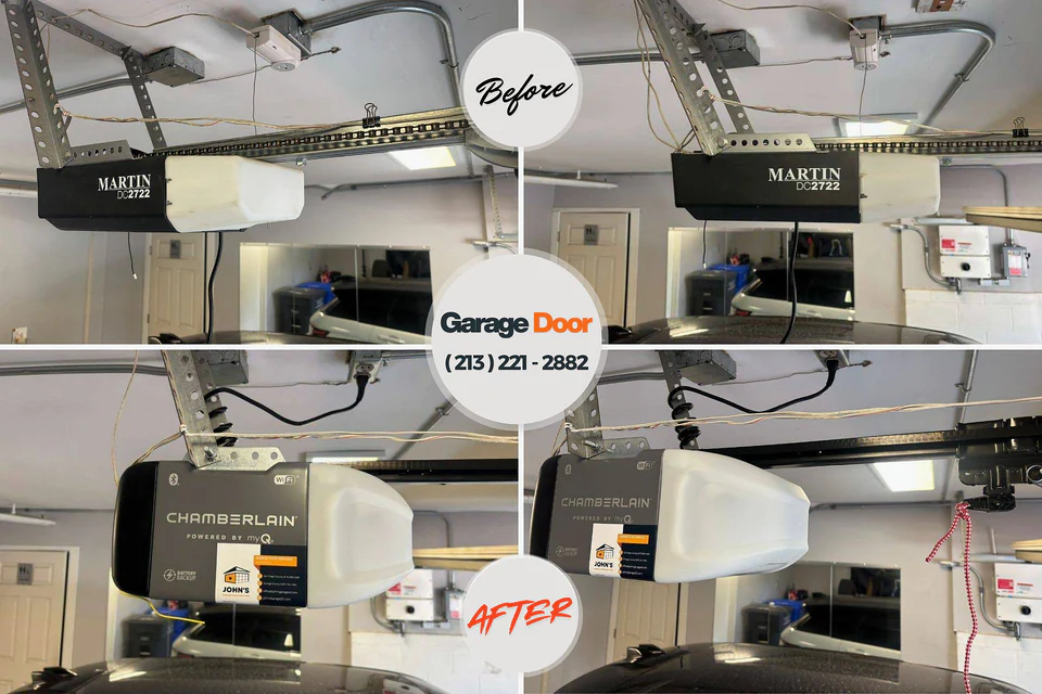 Before and after: garage door repair Lakeland, FL